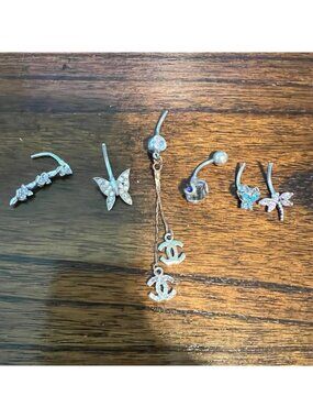 Lot Of 6 Y2K Belly Button Rings